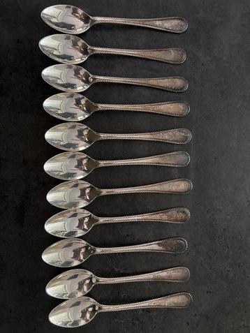 11 Zilveren (Verzilverde?) Theelepeltjes - 11 cm beschikbaar voor biedingen