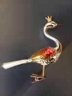 Oude kerstbal van glas pauw op knijper, Ophalen of Verzenden, Zo goed als nieuw