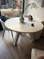 Witte ronde eettafel, Huis en Inrichting, Tafels | Eettafels, Overige materialen, Gebruikt, Rond, Vier personen
