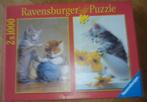Ravensburger poezen poes puzzle puzzel 2x1000 stuks, Ophalen of Verzenden, Zo goed als nieuw