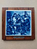 Vintage Delfts Blauw Tegel. "The Smokers"., Ophalen of Verzenden