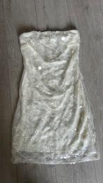 Strapless paillet jurkje maat S (nieuw), Maat 38/40 (M), Beige, Cocktailjurk, Ophalen of Verzenden