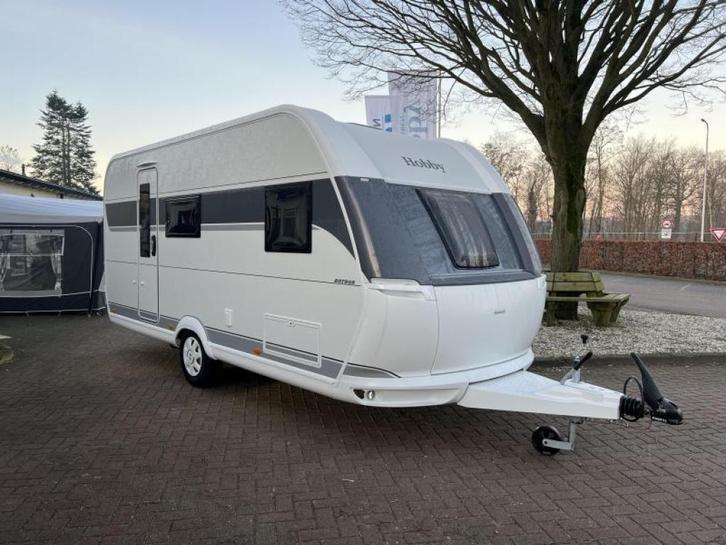 Hobby Ontour 470 kmf Stapelbed!, Caravans en Kamperen, Caravans, Bedrijf, tot en met 5, 1000 - 1250 kg, Treinzit, Hobby, Dwarsbed