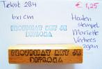 Tekst 284 Houten stempel, Hobby en Vrije tijd, Stempelen, Ophalen of Verzenden, Zo goed als nieuw, Houten stempel