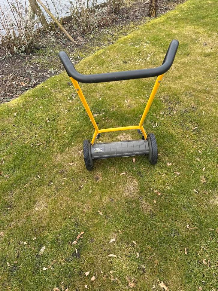 Stiga Handgrasmaaier - SCM 240 R, Tuin en Terras, Grasmaaiers, Gebruikt, Handgrasmaaier, 40 t/m 49 cm, Kooimesmaaier, Ophalen of Verzenden