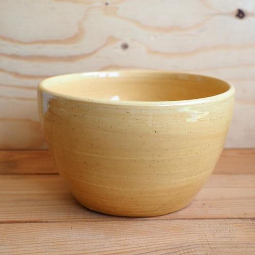 Potterie Nijkamp Twello gele bloempot, Tuin en Terras, Bloempotten, Zo goed als nieuw, Aardewerk, Binnen, Minder dan 25 cm, Rond