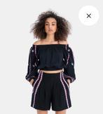 De Linnen Solid Top - Off Shoulder met Borduurwerk, Kleding | Dames, Tops, Zwart, Ophalen of Verzenden, Zo goed als nieuw, Lange mouw