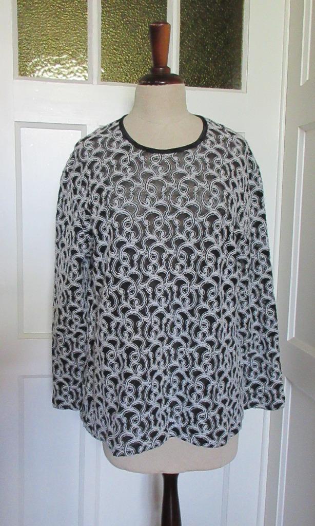 Vintage trui / truitje zwart wit grijs / Moda Vilona maat 44, Kleding | Dames, Truien en Vesten, Zo goed als nieuw, Maat 42/44 (L)