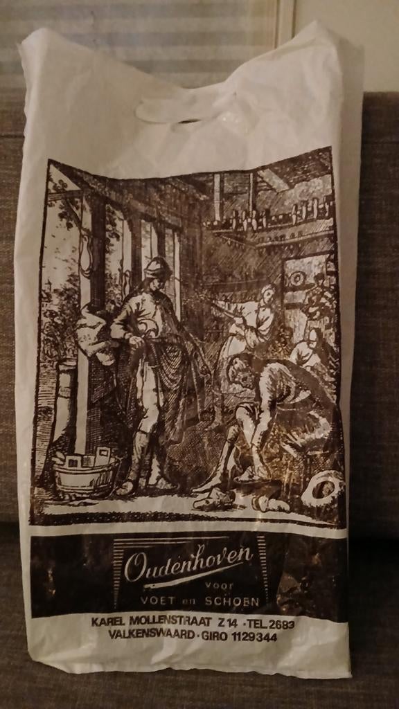 Vintage plastic tas Oudenhoven Valkenswaard, Verzamelen, Ophalen of Verzenden, Gebruikt, Verpakking