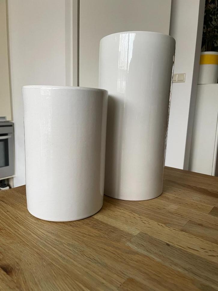 Keramieken vaas, wit,ca 20 cm hoog, diameter ca 12 cm, Huis en Inrichting, Woonaccessoires | Vazen, Zo goed als nieuw, Wit, Minder dan 50 cm