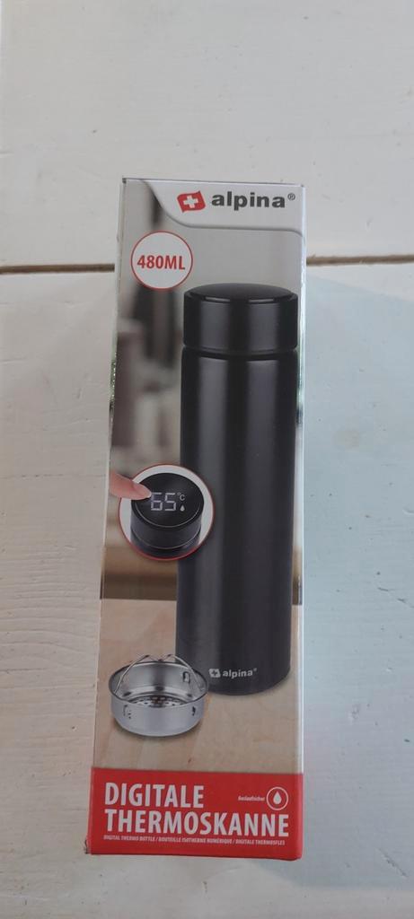 Thermosfles ( nieuw) met thermometer erin alpina, Hobby en Vrije tijd, Overige Hobby en Vrije tijd, Zo goed als nieuw, Ophalen of Verzenden