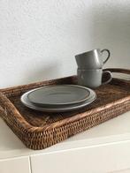 Birma riet dienblad met handgrepen 53,5 x 37 x 9 / 5,5 cm, Ophalen of Verzenden, Gebruikt, Rechthoekig, Overige materialen