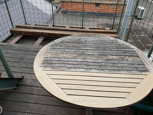 Ronde tafel in teak, diameter 130cm, H 74cm, perfekte staat!, Tuin en Terras, Tuintafels, Rond, Teakhout, Ophalen of Verzenden