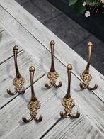 Vintage kapstokhaken messing 5 stuks, Wandhaken, Ophalen of Verzenden, Zo goed als nieuw, Minder dan 100 cm