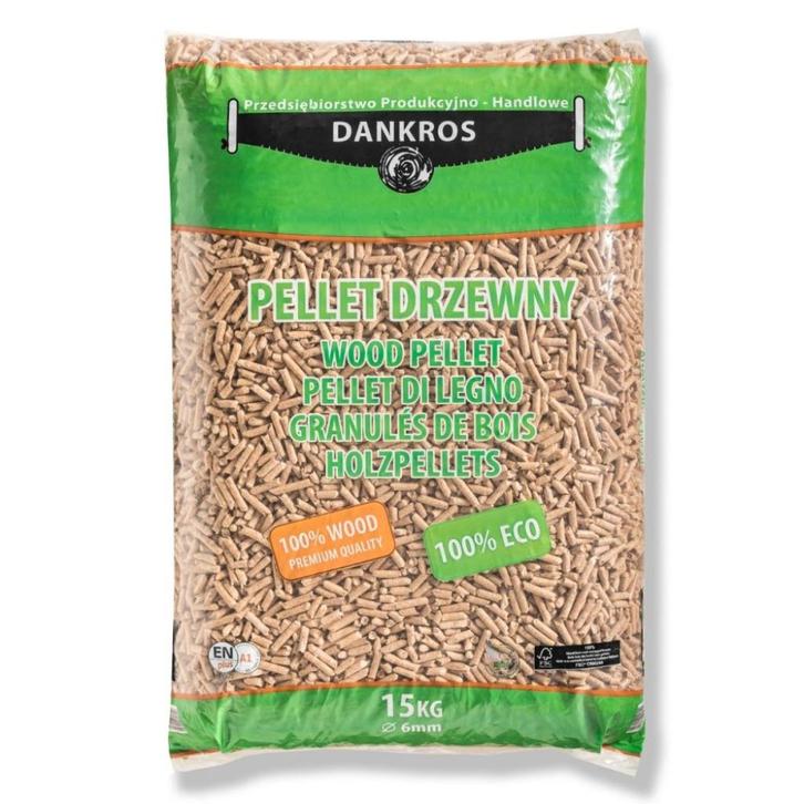 Houtpellets Dankros 15 kg voor 7 euro, Tuin en Terras, Haardhout, Blokken, Overige houtsoorten, Minder dan 3 m³, Ophalen