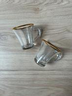 Twee Lor koffieglazen met Gouden Rand, Huis en Inrichting, Keuken | Servies, Nieuw, Ophalen of Verzenden, Glas, Effen