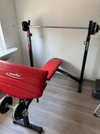 Halterbank met gewichten, Sport en Fitness, Ophalen, Gebruikt, Krachtstation, Armen