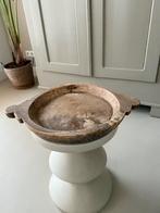 Houten schaal met handvatten!, Ophalen, Zo goed als nieuw, Rond, Hout