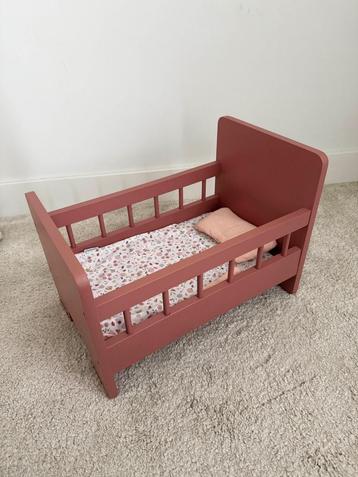 Little Dutch houten rood roze poppenbed incl kussen + matras beschikbaar voor biedingen