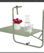 Balkon tafeltje voor aan de balustrade inklapbaar, Tuin en Terras, Ophalen of Verzenden, Nieuw, Rond