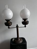Grote antieke dubbele olielamp, Antiek en Kunst, Ophalen