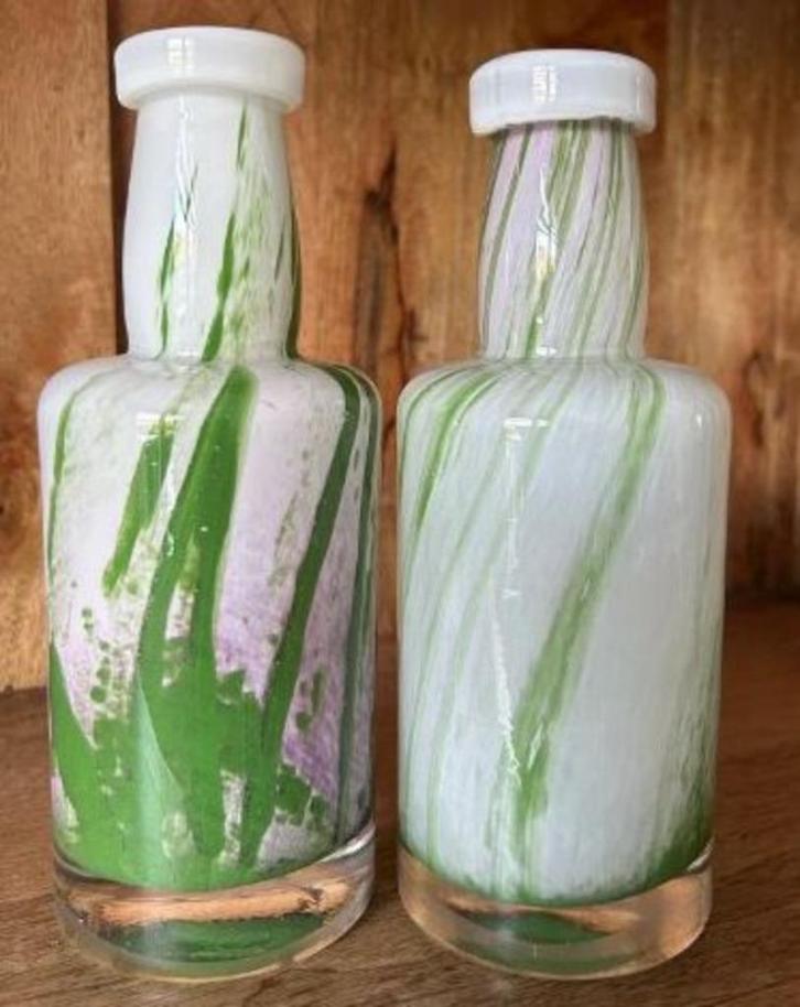 Glazen vaasjes, Huis en Inrichting, Woonaccessoires | Vazen, Gebruikt, Overige kleuren, Minder dan 50 cm, Glas, Ophalen