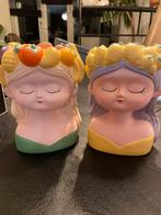 2 hoofden als vaas, Steen, Overige kleuren, Ophalen of Verzenden, Zo goed als nieuw