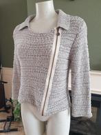 POOOLS schitterend grijs crème vest jasje 38 M | vestje, Maat 38/40 (M), Verzenden, Zo goed als nieuw, Grijs