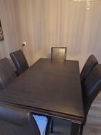 Eettafel met bijhorende stoelen istikbal, Ophalen, Gebruikt, 50 tot 100 cm, Vijf personen of meer