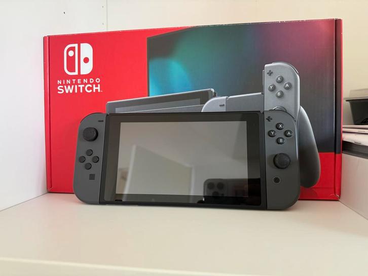 Nintendo Switch grijs met accessoires, Spelcomputers en Games, Spelcomputers | Nintendo Switch Lite, Gebruikt, Grijs, Met beschermhoes of tas