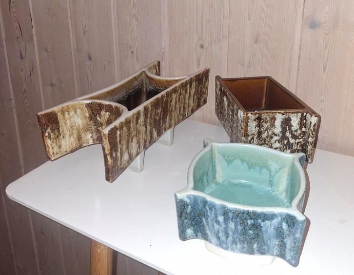 3 Jasamin Ikebana keramische bonsai potten. Vintage., Antiek en Kunst, Antiek | Porselein, Ophalen of Verzenden