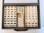 Mahjong spel, bamboe/been, Hobby en Vrije tijd, Drie of vier spelers, Ophalen of Verzenden, Gebruikt