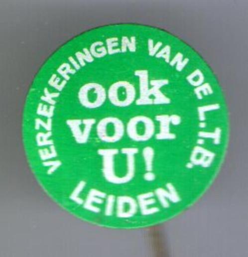 Verzekeringen van de L.T.B. Leiden blik speldje ( W_061 ), Verzamelen, Speldjes, Pins en Buttons, Zo goed als nieuw, Speldje of Pin