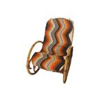 Vintage rotan schommelstoel met kussen, jaren 60, Ophalen