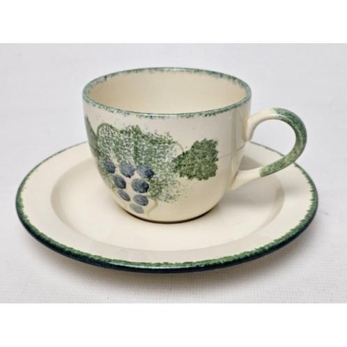 # Poole Pottery england kop en schotels. Hand painted, Huis en Inrichting, Keuken | Servies, Gebruikt, Kop(pen) en/of Schotel(s)