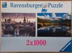 Ravensburger puzzel 2x1000, Londen/bergmeer, COMPLEET, ZGAN!, Ophalen of Verzenden, 500 t/m 1500 stukjes, Zo goed als nieuw