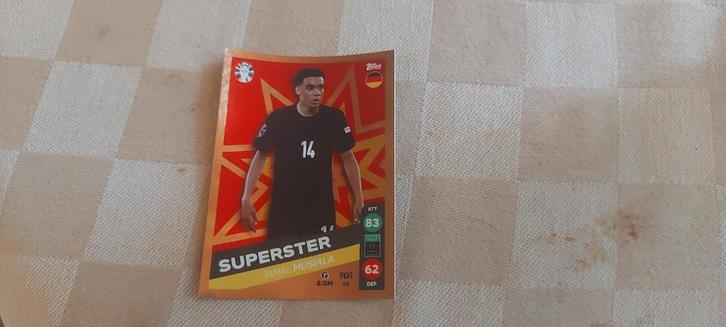 voetbal plaatje EK 2024 Superster Jamal Musiala reverseholo, Hobby en Vrije tijd, Stickers en Plaatjes, Zo goed als nieuw, Plaatje