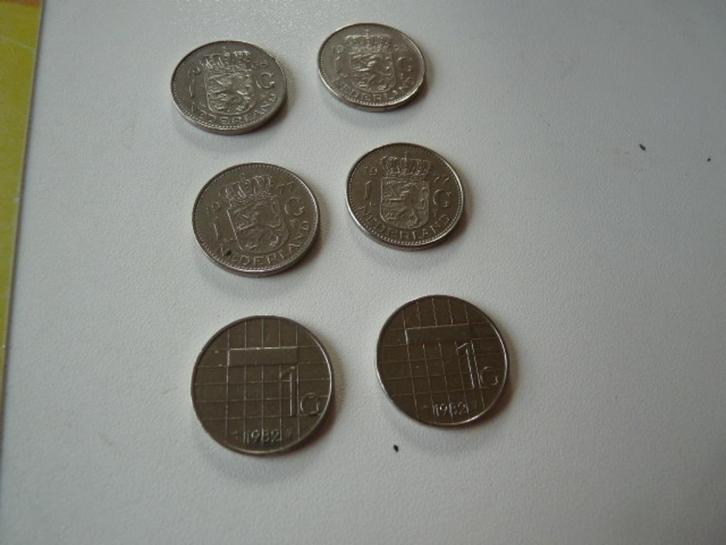 6 nederlandse guldens 1968-1973-1977-1982, Postzegels en Munten, Munten | Nederland, Losse munt, 1 gulden, Koningin Beatrix, Ophalen of Verzenden