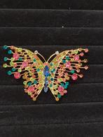Antiek stijl vlinder broche met zirkonia.