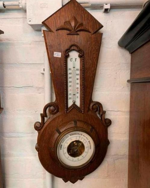 Barometer mooie antieke eikenhouten barometer, Audio, Tv en Foto, Weerstations en Barometers, Ophalen of Verzenden