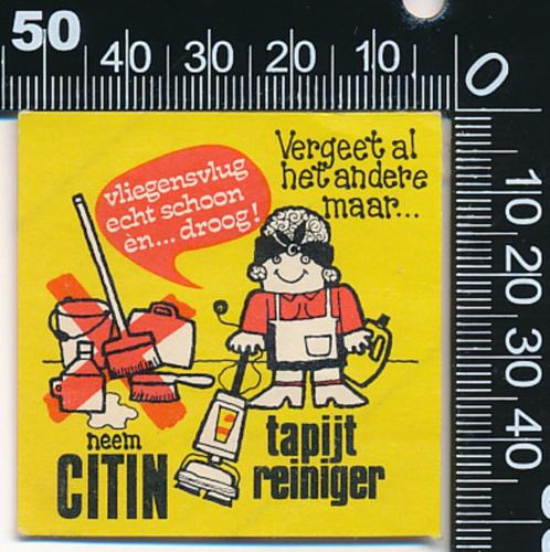 Sticker: Citin Tapijtreiniger - Vergeet al het andere maar, Verzamelen, Stickers, Zo goed als nieuw, Bedrijf of Vereniging, Verzenden