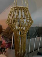 Macramé Hanglamp Bohemian Stijl oker geel, Huis en Inrichting, Lampen | Hanglampen, Gebruikt, 50 tot 75 cm, Macrame, Ophalen of Verzenden
