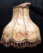 Grote vintage leren lampenkap leer franje, Ophalen of Verzenden, Gebruikt, Overige materialen, Minder dan 50 cm