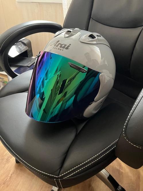 Arai helm nardo grey met headset, Motoren, Kleding | Motorhelmen, Integraalhelm, L, Arai, Ophalen of Verzenden