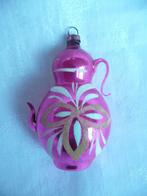 9 cm. grote glazen oude kerstbal roze theepot, koffiekan, Diversen, Kerst, Ophalen of Verzenden, Gebruikt