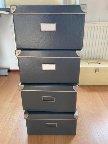 4 Opbergdozen met Deksel & Etiketten - Helmond beschikbaar voor biedingen