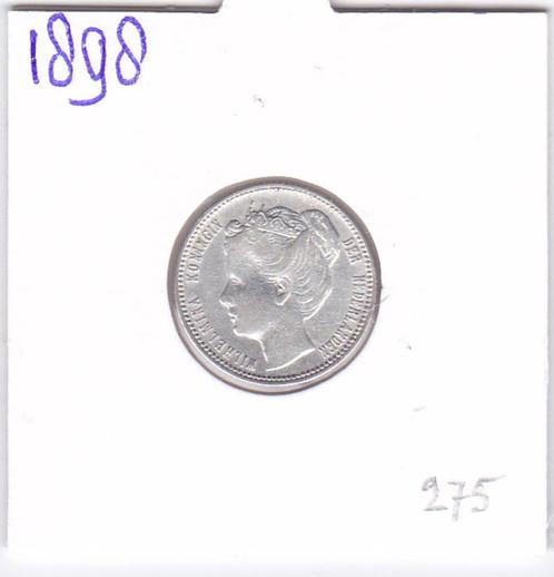 Schaarse 25 cent 1898 kroningsjaar voor 275 euro, Postzegels en Munten, Munten | Nederland, Losse munt, 25 cent, Koningin Wilhelmina