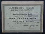 Maatschappij "De Maas" Scheepsbouw - Delfshaven - 1882, Verzenden, Voor 1920, Aandeel