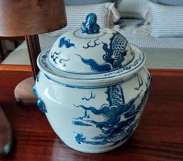 Chinese dekselpot/gemberpot,  ALLEEN POT LINKS VOORAAN! beschikbaar voor biedingen