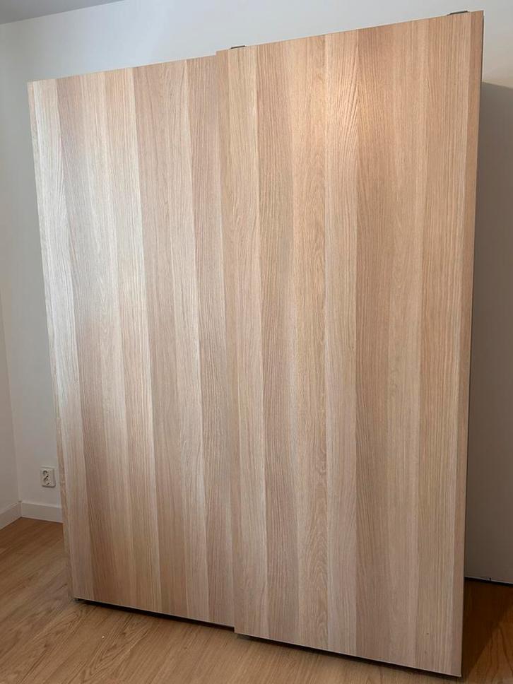 Hasvik / Pax kledingkast Ikea, houtkleurig met schuifdeuren, Huis en Inrichting, Kasten | Kledingkasten, Zo goed als nieuw, 200 cm of meer